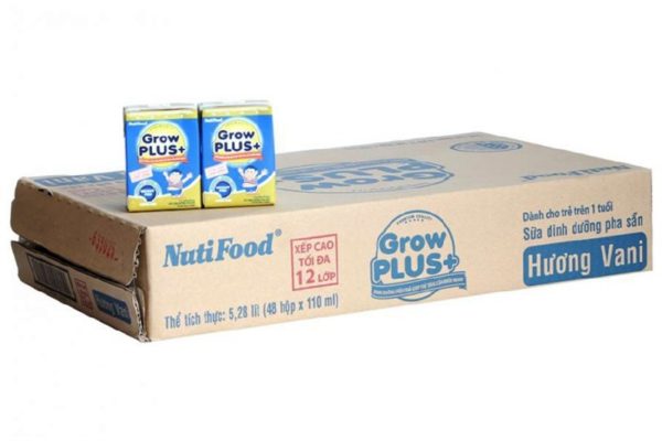 Thùng 48 hộp Sữa bột pha sẵn Nutifood Grow Plus+ xanh - 110 ml 
